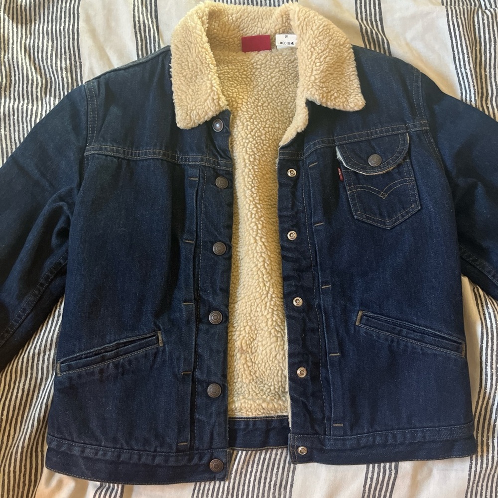 Levi's Cream Sherpa Lined Jacket